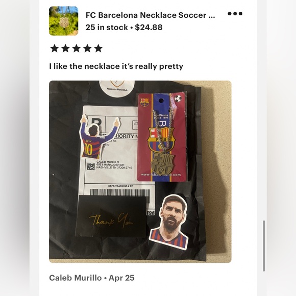 FC Barcelona Necklace- Soccer Pendant - Picture 7 of 9